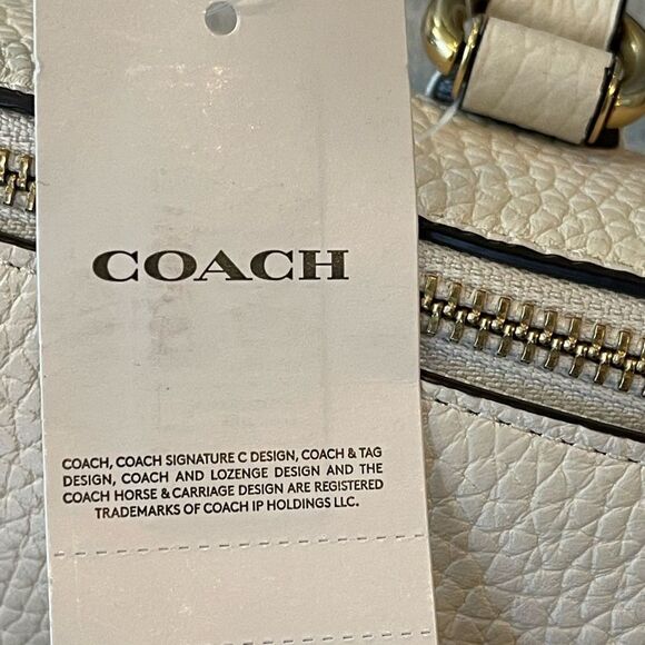 Coach - Cara Soft Pebble Leather Satchel Crossbody Bag. Dust Bag Chalk - Picture 14 of 15